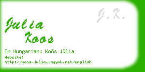 julia koos business card